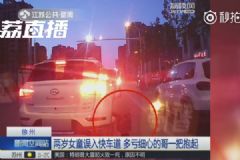 暖！2歲萌娃跑進快車道，的哥沖下車一把將她抱起[多圖]